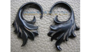 Hooks Carving Tribal Horn Earrings