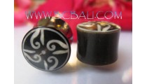 Horn Tattoo Plugs Tribal Design