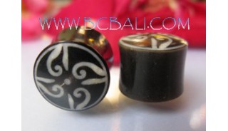 Horn Tattoo Plugs Tribal Design