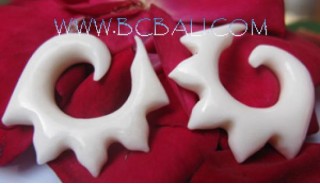 Original Bone Earring Carved