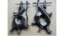 Pierces Tribal Earrings Horn Carved