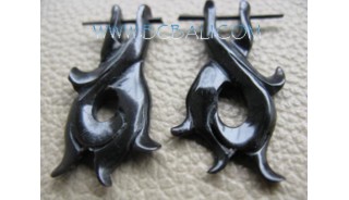 Pierces Tribal Earrings Horn Carved