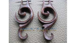 Piercing Wooden Tribal Carving Spiral Expander
