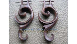 Piercing Wooden Tribal Carving Spiral Expander