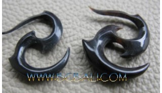 Solid Piercing Hooks Tribal Carving