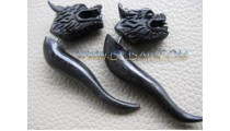 Split Tribal Hook Snakes Carving