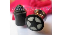 Stars Plugs Tribal Horn Earring