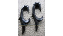 Tribal Horn Carving Hook Earrings