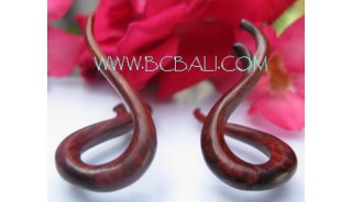 Wood Natural Tribal Earrings