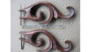 Wooden Carved Sono Earring Tribal