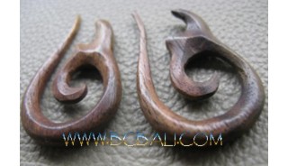 Wooden Piercing Carving Tribal Spiral Expander