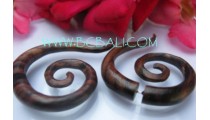 Wooden Spiral Earring Natural