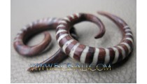 Wooden Spiral Tribal Tattoo Fake Earring