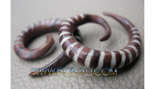 Wooden Spiral Tribal Tattoo Fake Earring