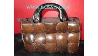 Coco Wooden Natural Bags Brown