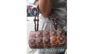 Woman Coconut Handbags Carving