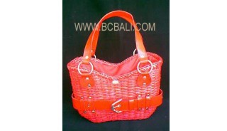 Leather Casual Fashion Rattan Handbag