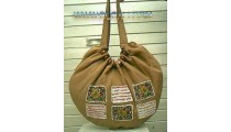 Woman Handbag Cotton Beaded