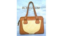 Casual Leather Purses Rattan