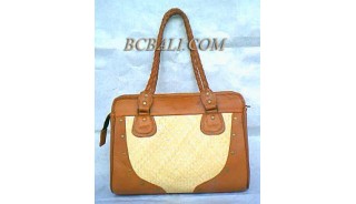 Casual Leather Purses Rattan