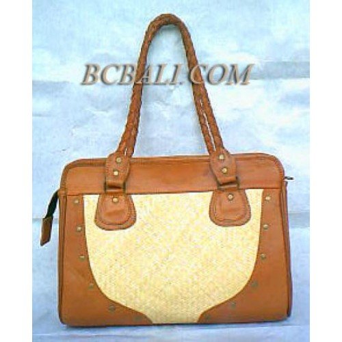 Casual Leather Purses Rattan Jogjakarta Supplier Leather Bags,Bag