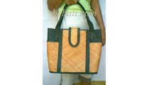 Leather Handbags Rattan