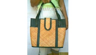 Leather Handbags Rattan