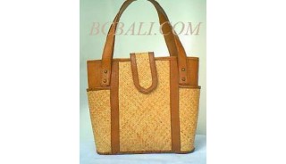 Leather Handbgs Rattan