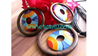 Wooden Painted Jewelry Set