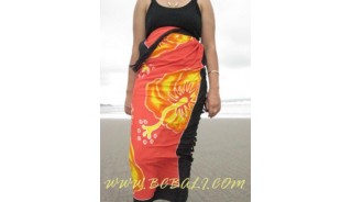 hand painting rayon pareo Floral Motif Sarong Bali