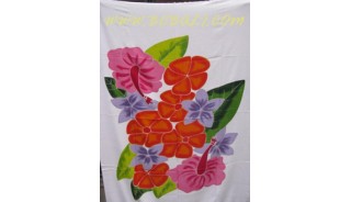 Floral Painted Sarongs Pareos