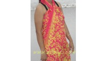 sarongs pareo rayon Hibiscus batik hand stamp