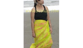 hand printing rayon Sarong batik handmade fashion green color