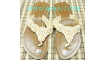 Beige Bead Shoes Sandals