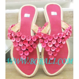 Lady's Sandal With Beaded Bone