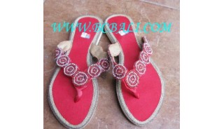 Red Bead Shoes Sandal