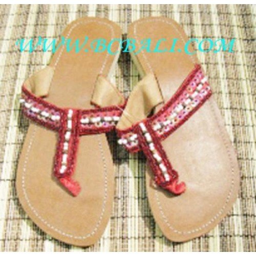 Strap Beaded Shoes Lady's shoes handmade , flip flop sandals handmade