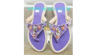 Unique Purple Bead Sandal