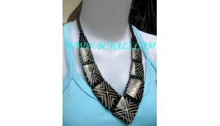 Black Bone Necklaces Handcarved