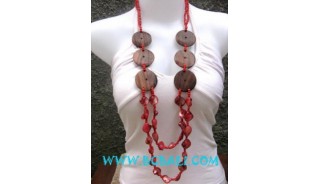 Wooden Necklaces with Shells
