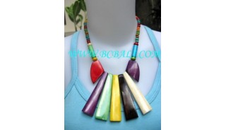 Multi Color Bone Necklace Pendant