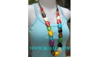 Bead Bone Long Seed Necklace Mix Color