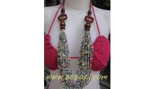 Wooden Beads Necklaces Assort