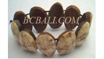 Shell With Wood Bracelets