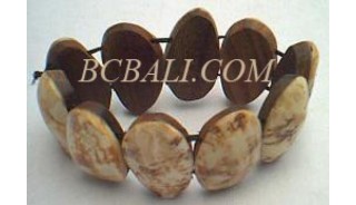 Shell With Wood Bracelets