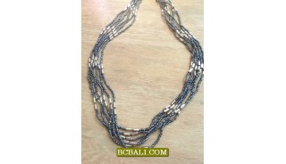 Bali Multi Strand Necklace Long Beading