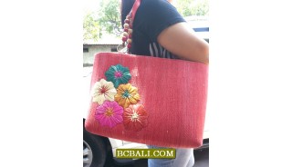 Bali Handmade Straw Handbags Embroidery Designs
