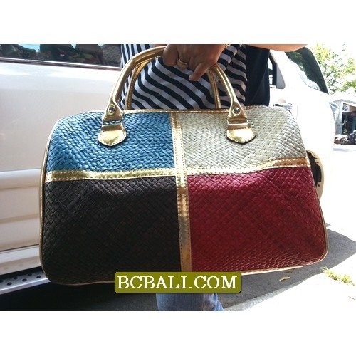 Balinese Straw Travel Handbags Ethnic bali travel bags ethnic design