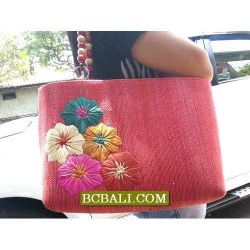 Bali Handmade Straw Handbags Embroidery Designs bali hand straw bags