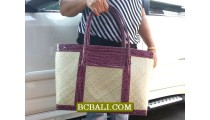 Balinese Handmade Pandanus Handbags Leather